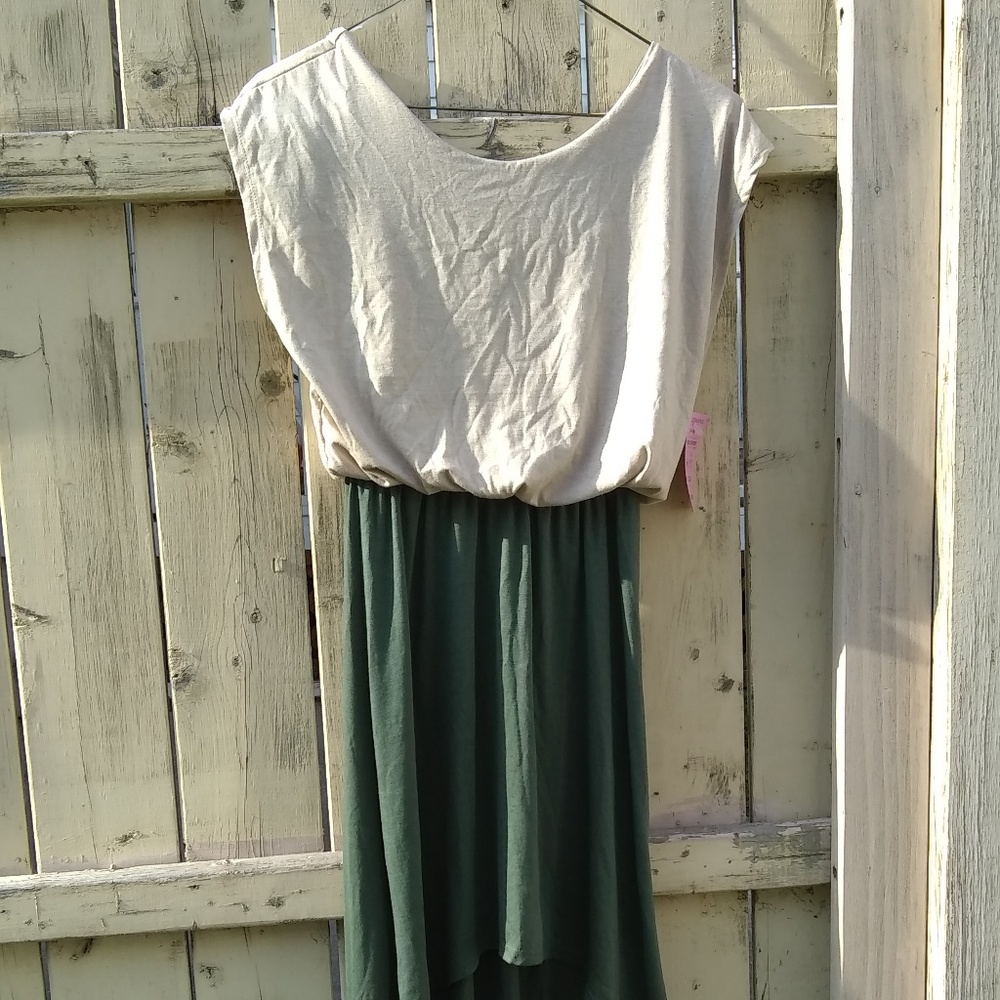 Derek Heart Green and Tan Summer Dress